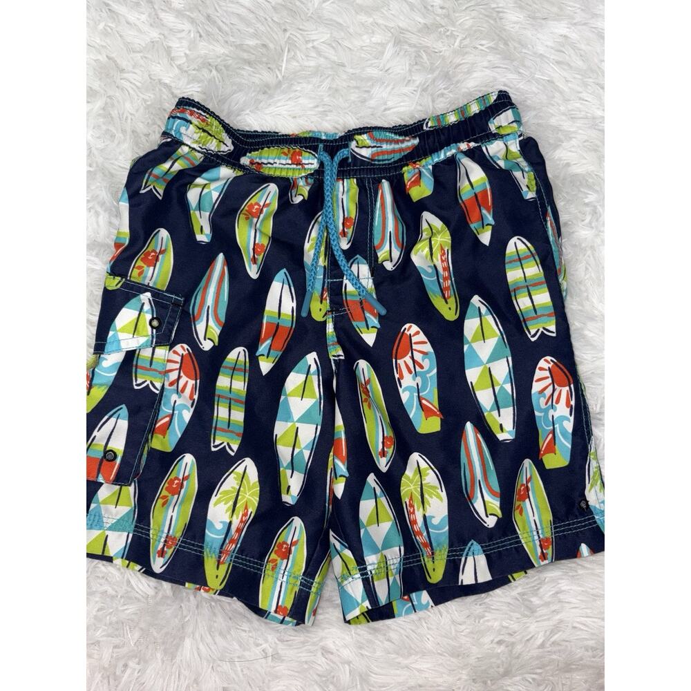Hatley Boys Sz. 5 Blue Surfboard Cargo Swim Trunks. Cute, *Nt Desc**